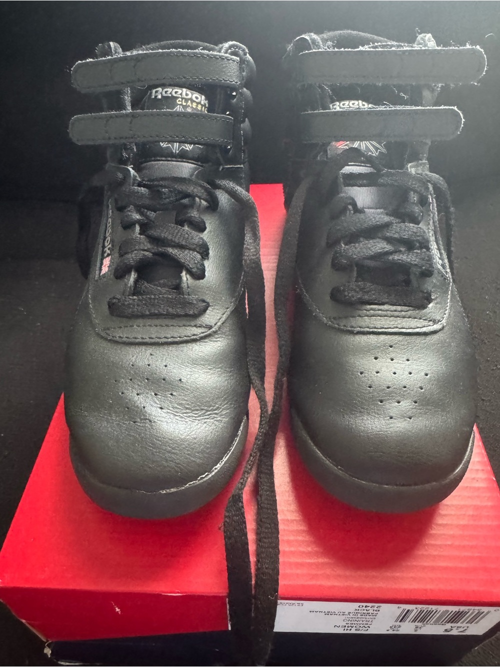 Reebok Kids Black Velcro & Lace High-Top Sneakers